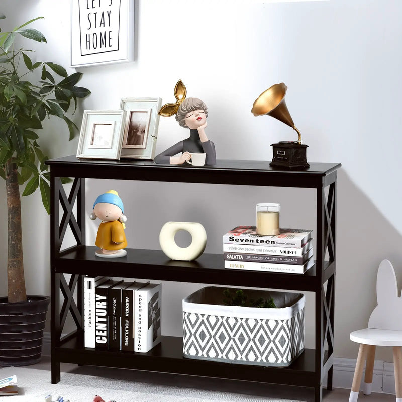 3-Tier Console X-Design Sofa Side Accent Table by DirectDeals