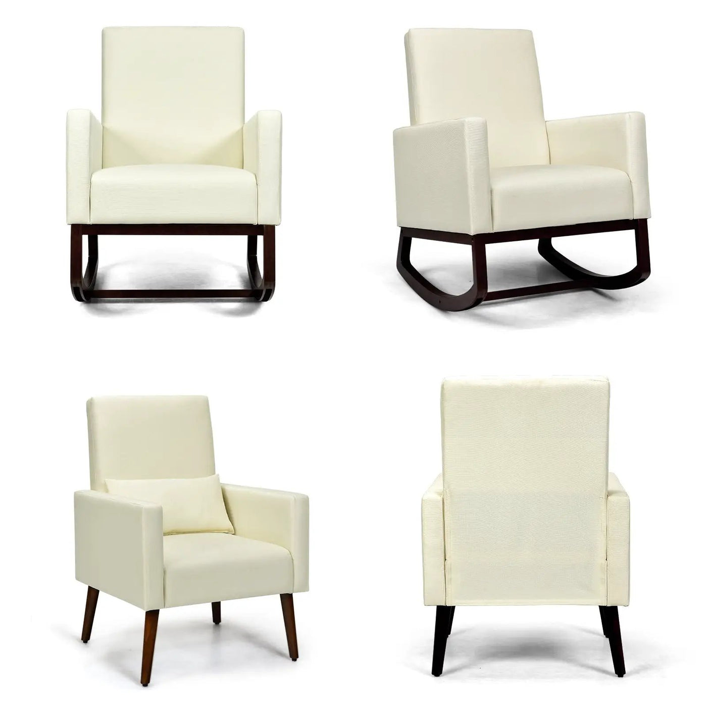 2-in-1 Fabric Upholstered Rocking Chair with Pillow by DirectDeals