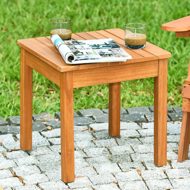 Wooden Square Patio Coffee Bistro Table by DirectDeals