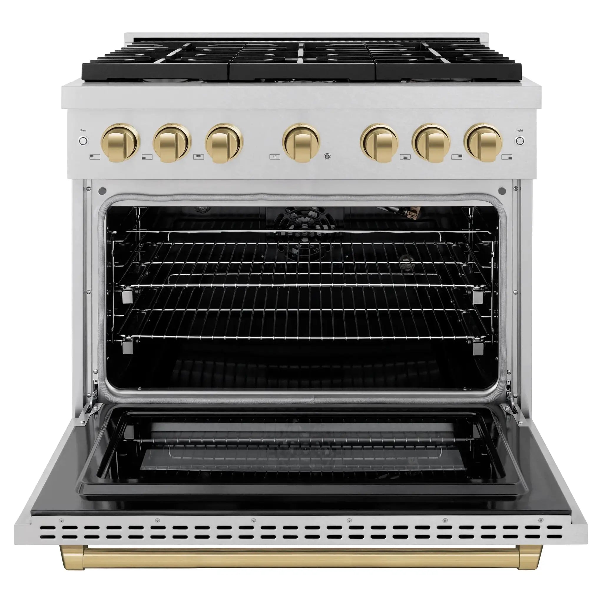 ZLINE 36 " Gas Range with Convection Oven Stainless Steel, Champagne Bronze , SGRSZ-36-CB by Farmhouse Kitchen and Bath