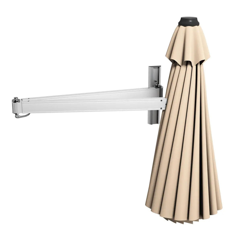 8ft Wall-Mounted Telescopic Folding Tilt Sun Shade Umbrella by DirectDeals