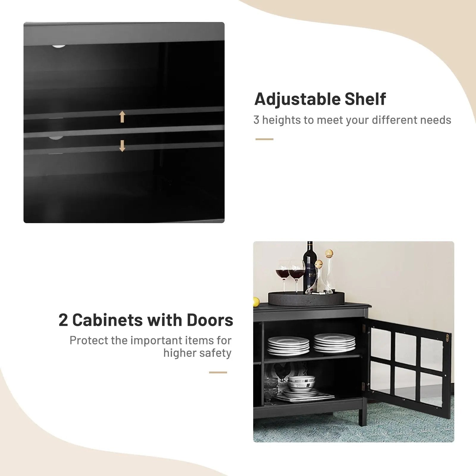 50 Inch Modern Wood Large TV Stand Entertainment Center for TV by DirectDeals