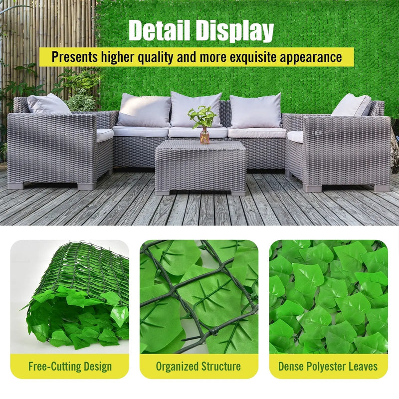 4 Pieces 118 x 39 Inch Artificial Ivy Privacy Fence for Fence and Vine Decor by DirectDeals