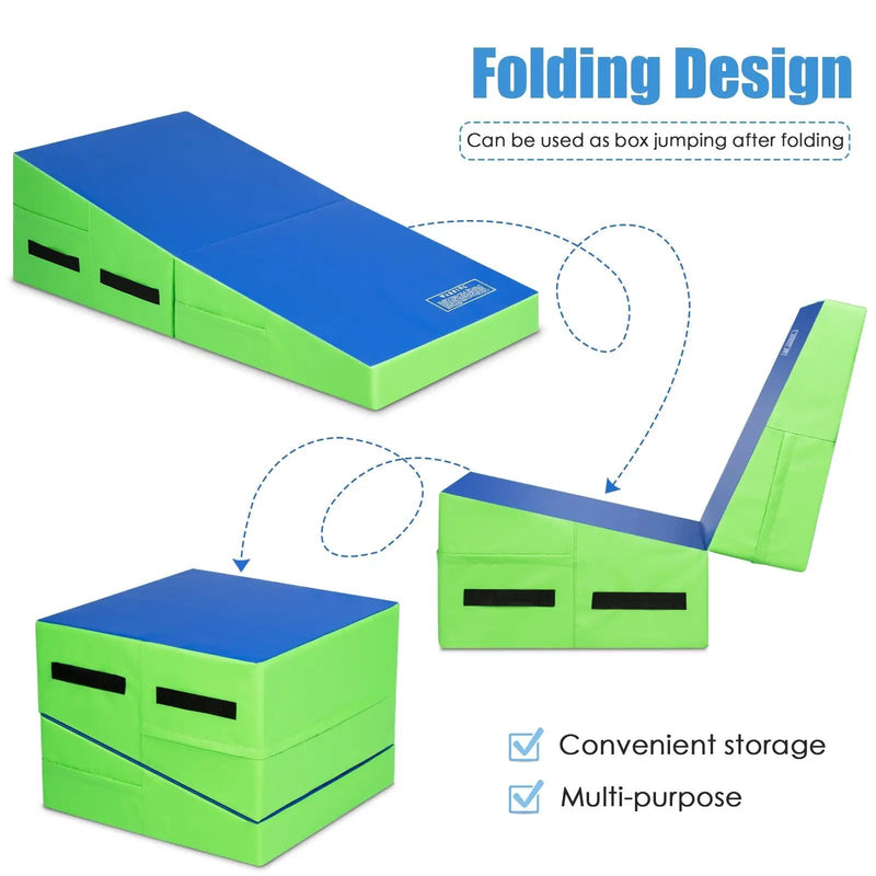Folding Wedge Exercise Gymnastics Mat with Handles by DirectDeals