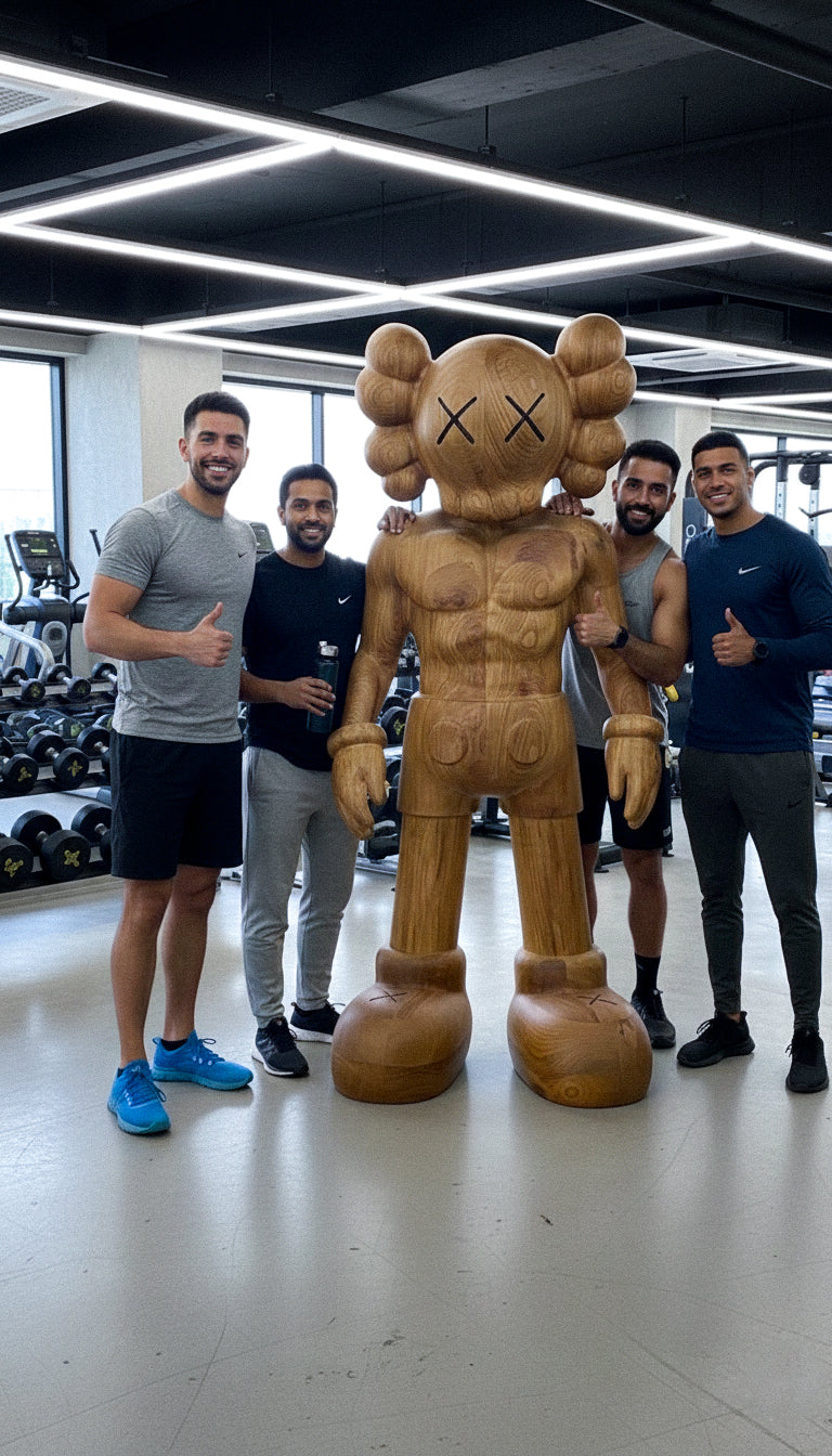 Muscular Wooden Sculpture – Gym & Fitness Art Decor, photo 4 of 11