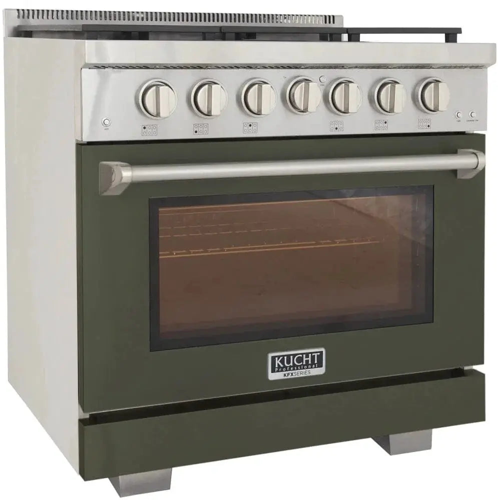 Kucht 36" Freestanding Professional Gas Range KFX3600X-G by Farmhouse Kitchen and Bath