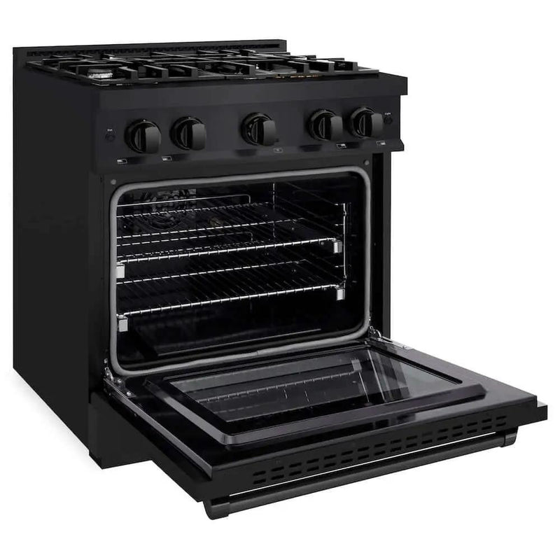 ZLINE 30" Select Gas Range Convection Gas Oven Black Stainless Steel HGRB-30 by Farmhouse Kitchen and Bath