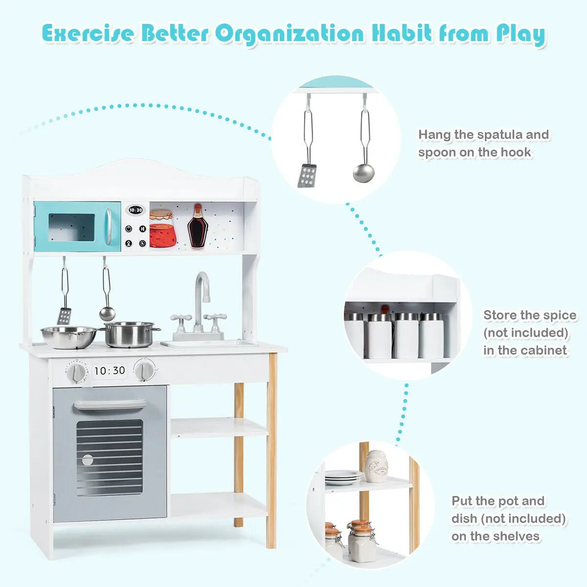 Kids Kitchen Cookware Pretend Cooking Food Play Set by DirectDeals