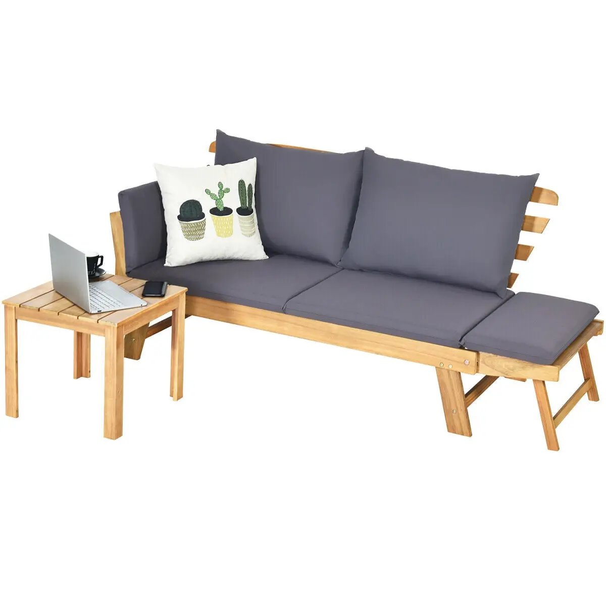 Adjustable Patio Convertible Sofa with Thick Cushion by DirectDeals