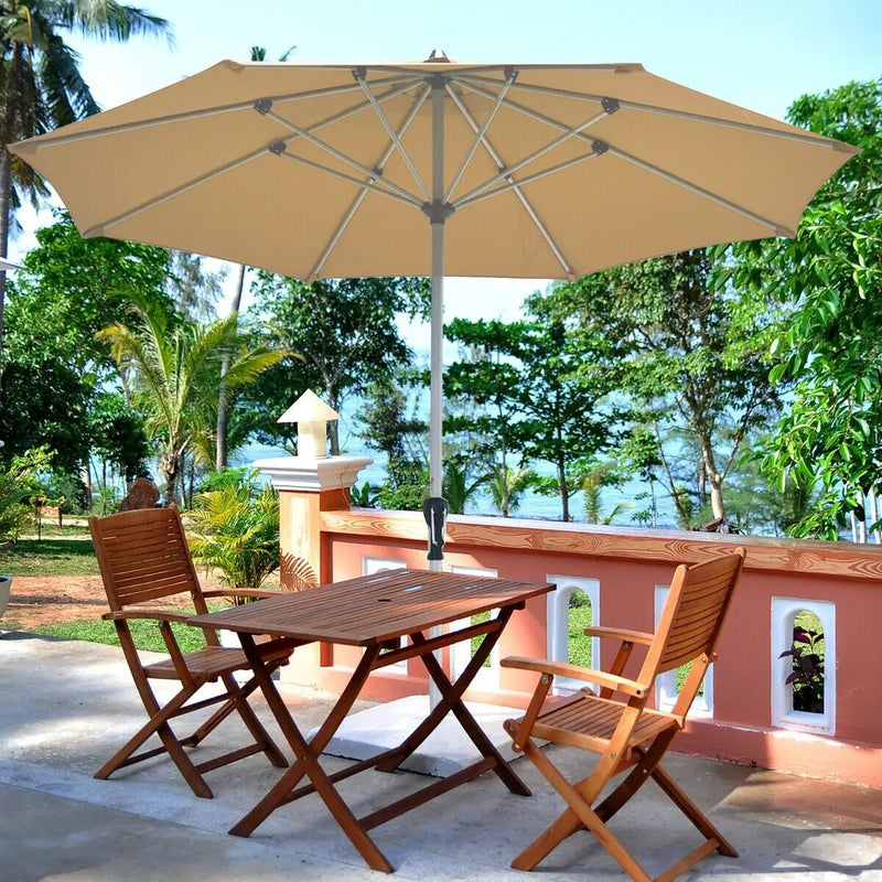 9 Feet Patio Outdoor Market Umbrella with Aluminum Pole without Weight Base by DirectDeals
