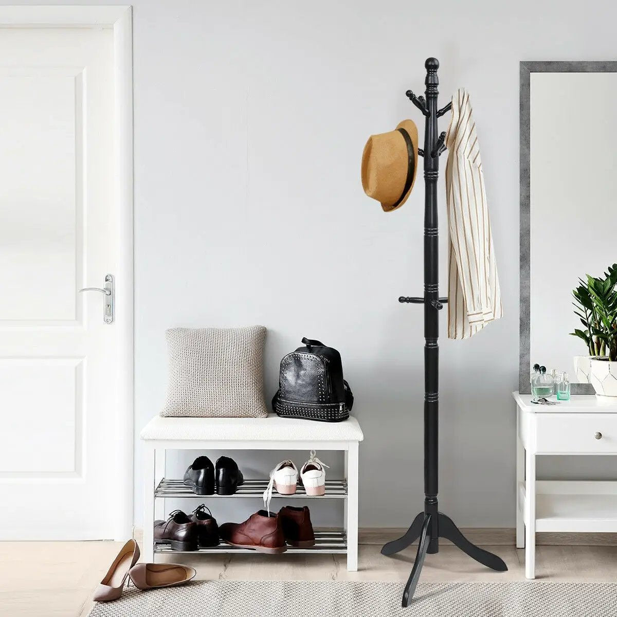 Entryway Height Adjustable Coat Stand with 9 Hooks by DirectDeals