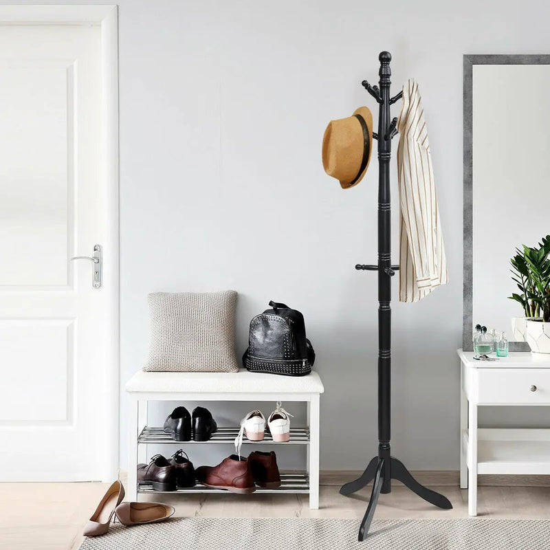 Entryway Height Adjustable Coat Stand with 9 Hooks by DirectDeals