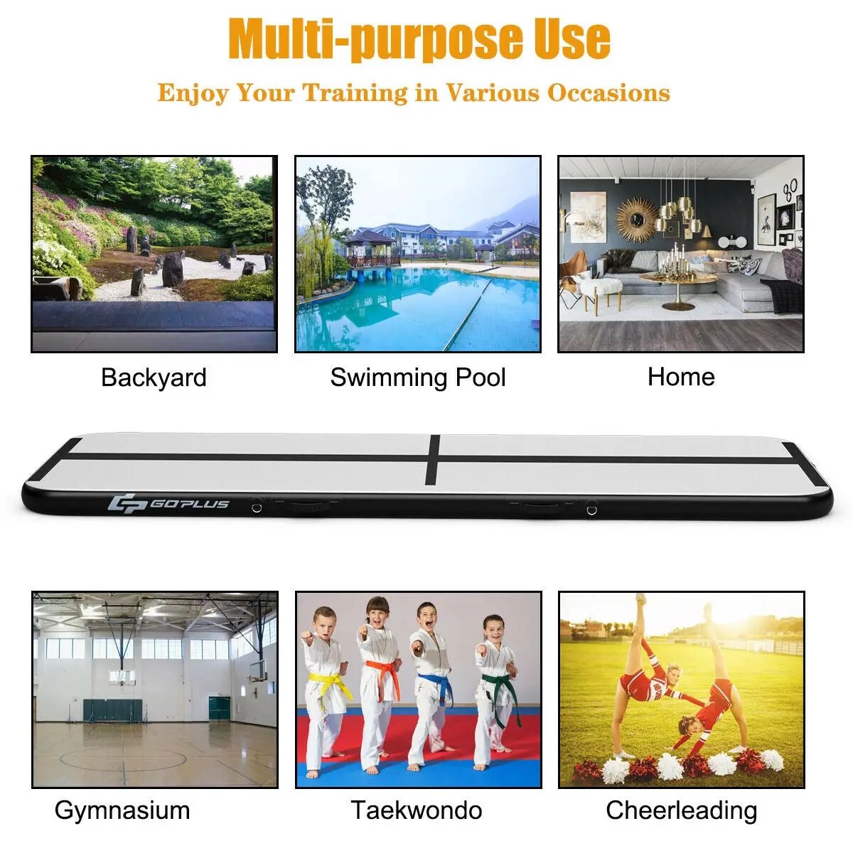 10 Feet Inflatable Gymnastics Tumbling Mat with Pump by DirectDeals