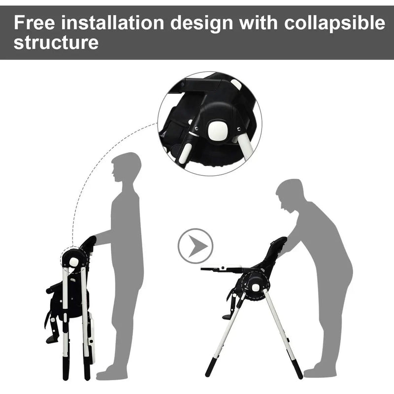 Foldable High chair with Multiple Adjustable Backrest by DirectDeals