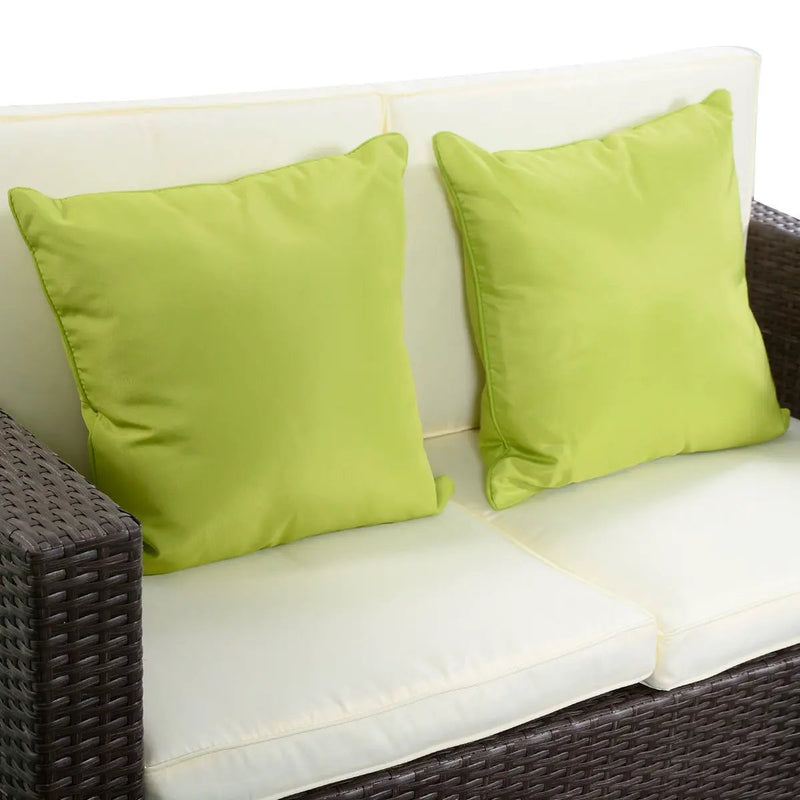 4 Pieces Brown Wicker Rattan Sofa Furniture Set Patio Garden Lawn Cushioned Seat by DirectDeals