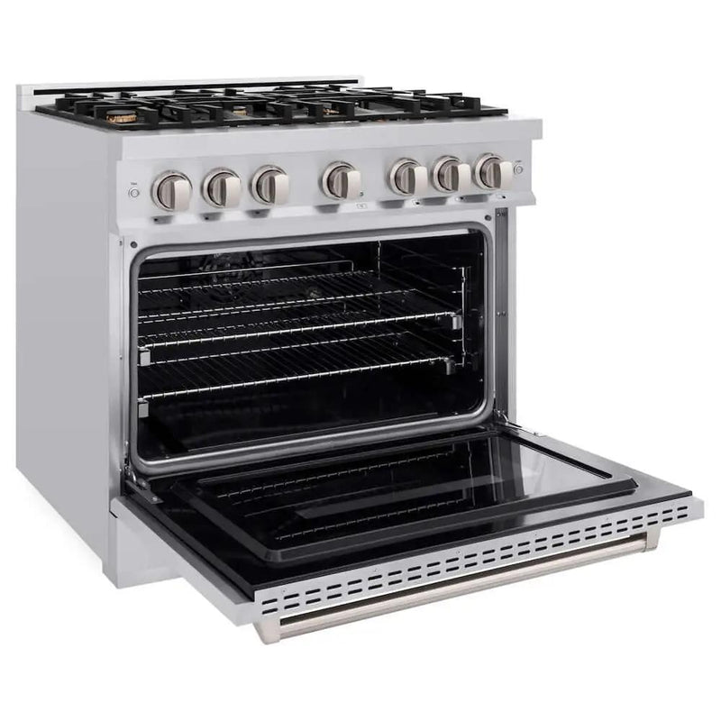 ZLINE 36" Dual Fuel Range, Gas Cooktop, Electric Convection Oven Stainless Steel, CDR-BR-36 by Farmhouse Kitchen and Bath