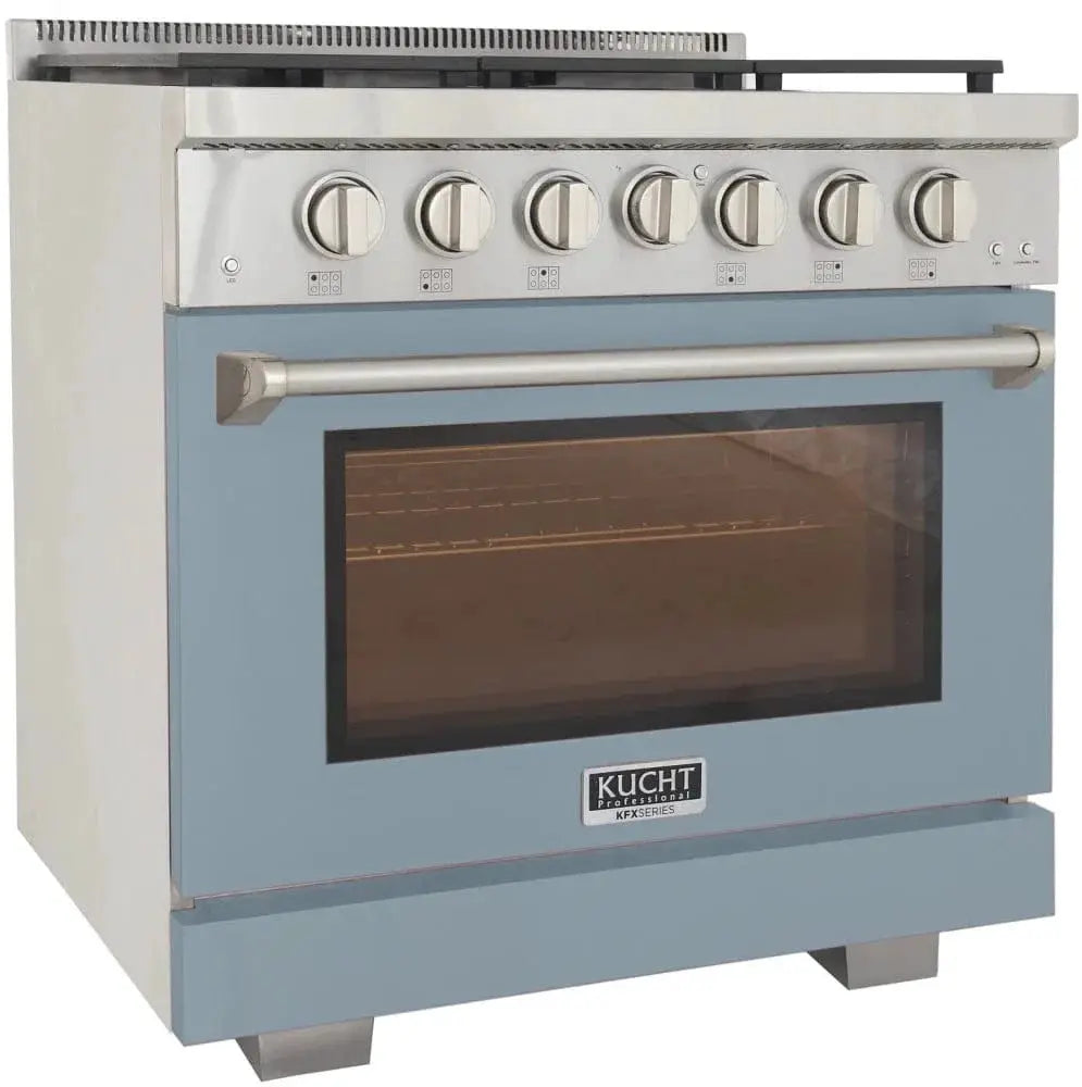 Kucht 36" Freestanding Professional Gas Range KFX3600X-LB by Farmhouse Kitchen and Bath