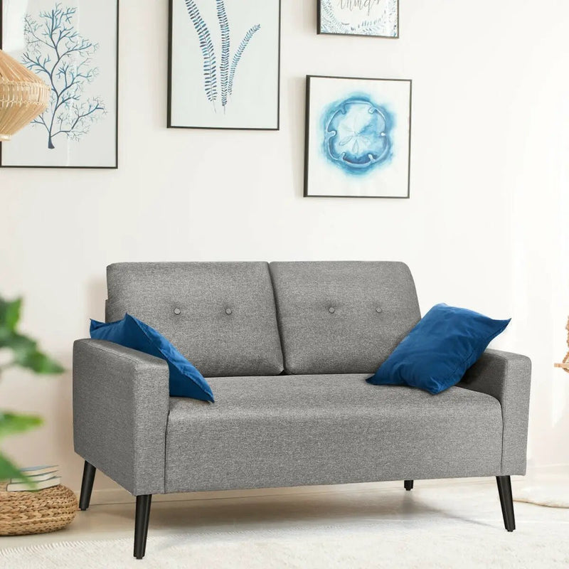 55 Inch Modern Loveseat Sofa with Cloth Cushion-Gray by DirectDeals