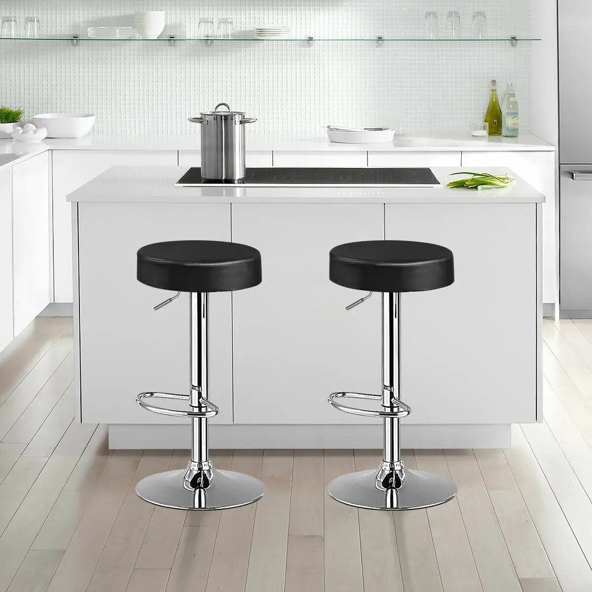 1 PC Round Bar Stool Adjustable Swivel Pub Chair