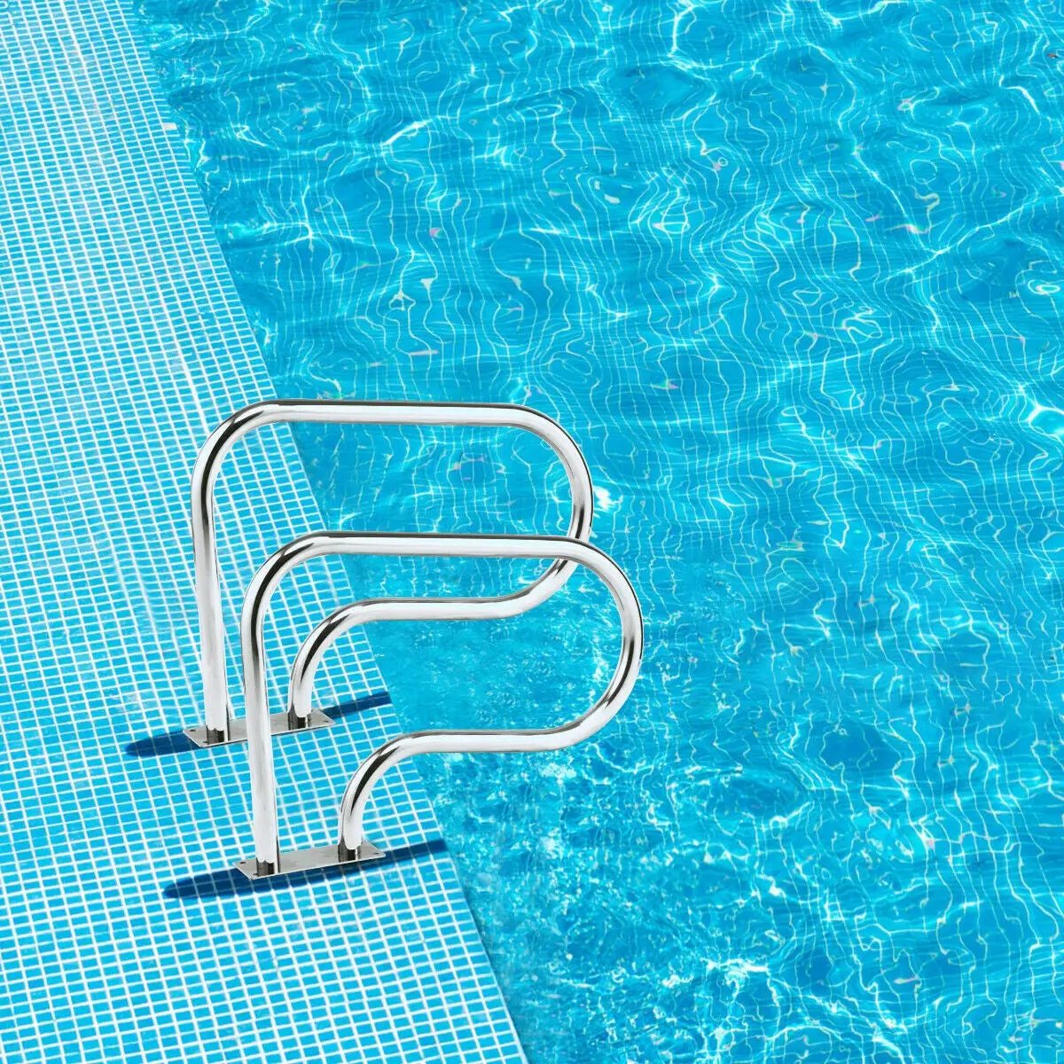 Stainless Steel Swimming Pool Hand Rail with Base Plate by DirectDeals