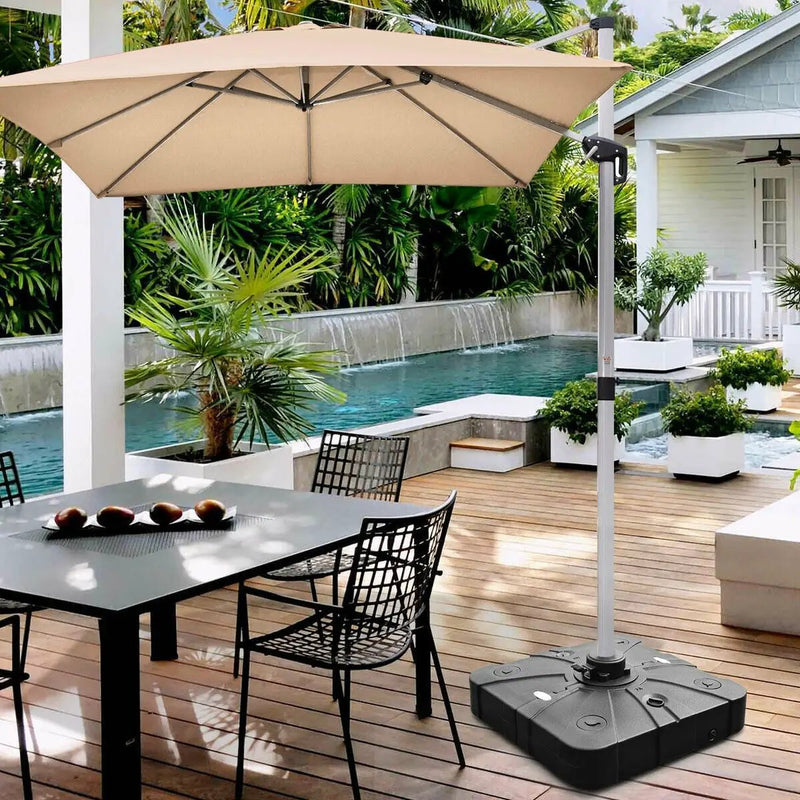 260 lbs Offset Patio Umbrella Base with Wheels Sand Water Filled by DirectDeals