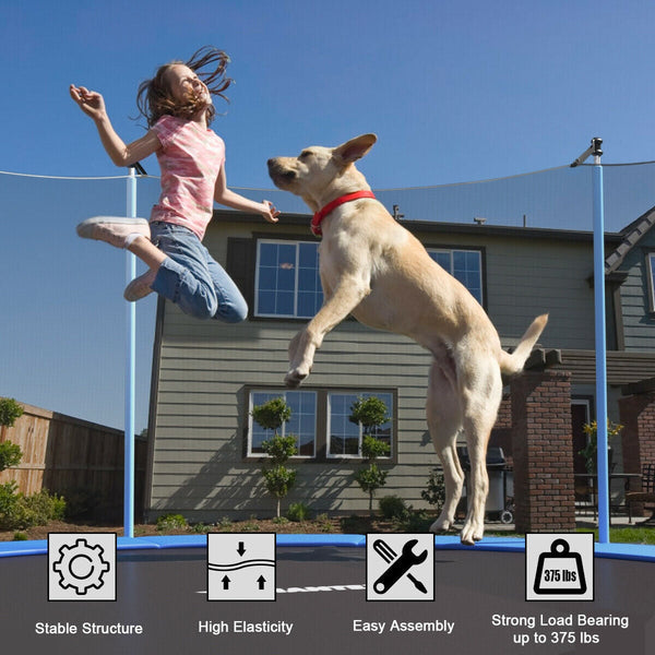 15 Feet Outdoor Bounce Trampoline with Safety Enclosure Net, photo 2 of 8