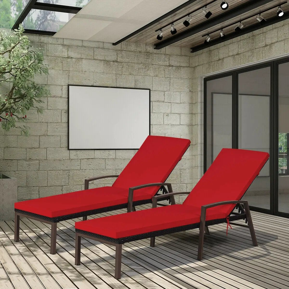 2 Pieces Patio Rattan by DirectDeals