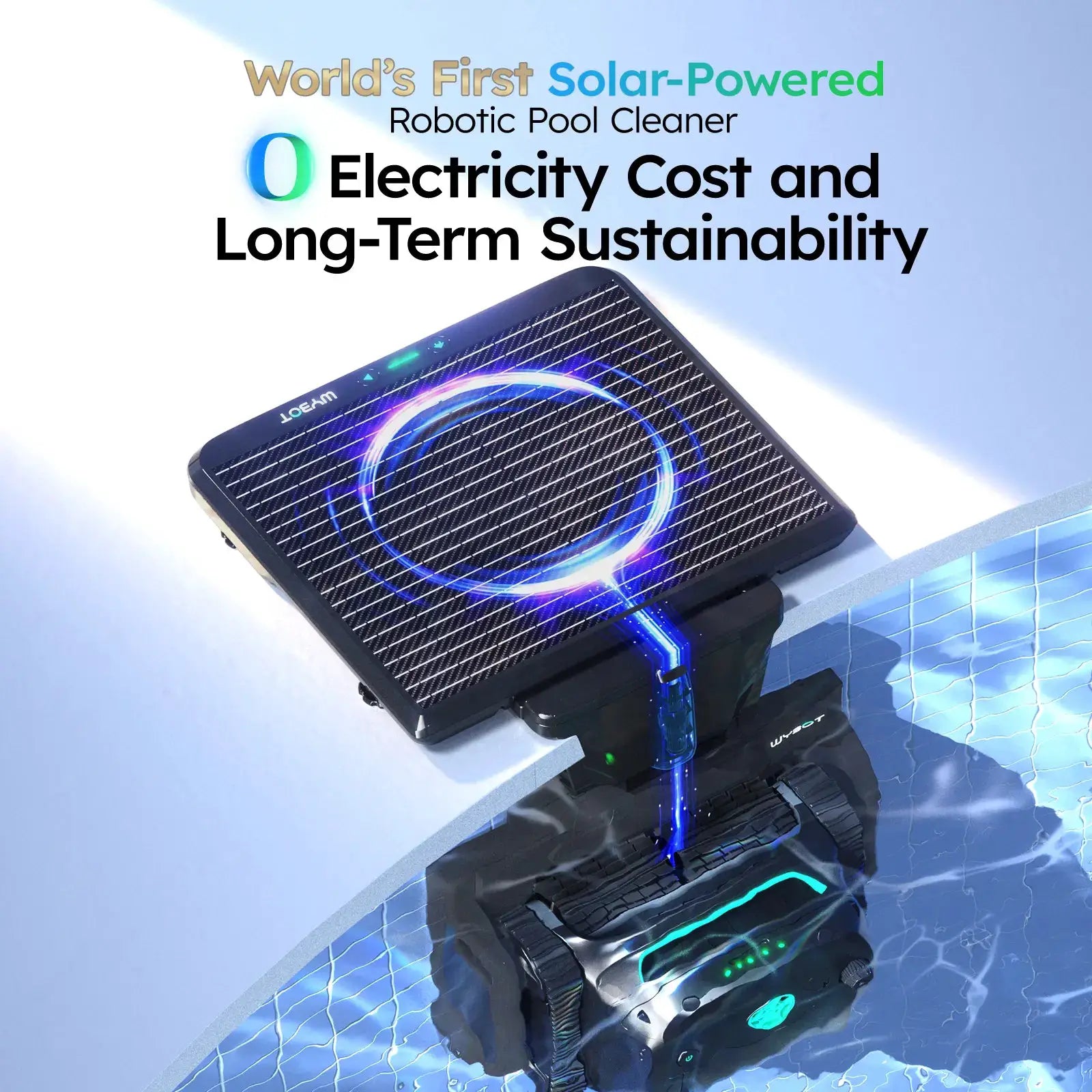WYBOT S2 Solar with Solar-Powered Charging Dock Robotic Pool Cleaner by WYBOT