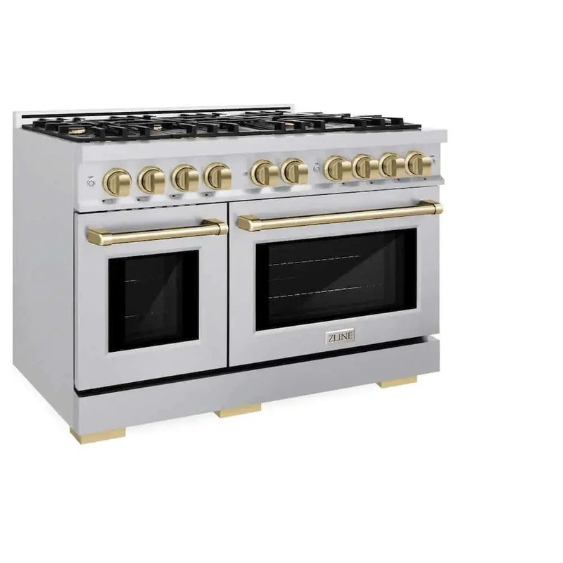 ZLINE 48" Select Gas Range Convection Gas Oven Stainless Steel Champagne Bronze HGRZ-48-CB by Farmhouse Kitchen and Bath