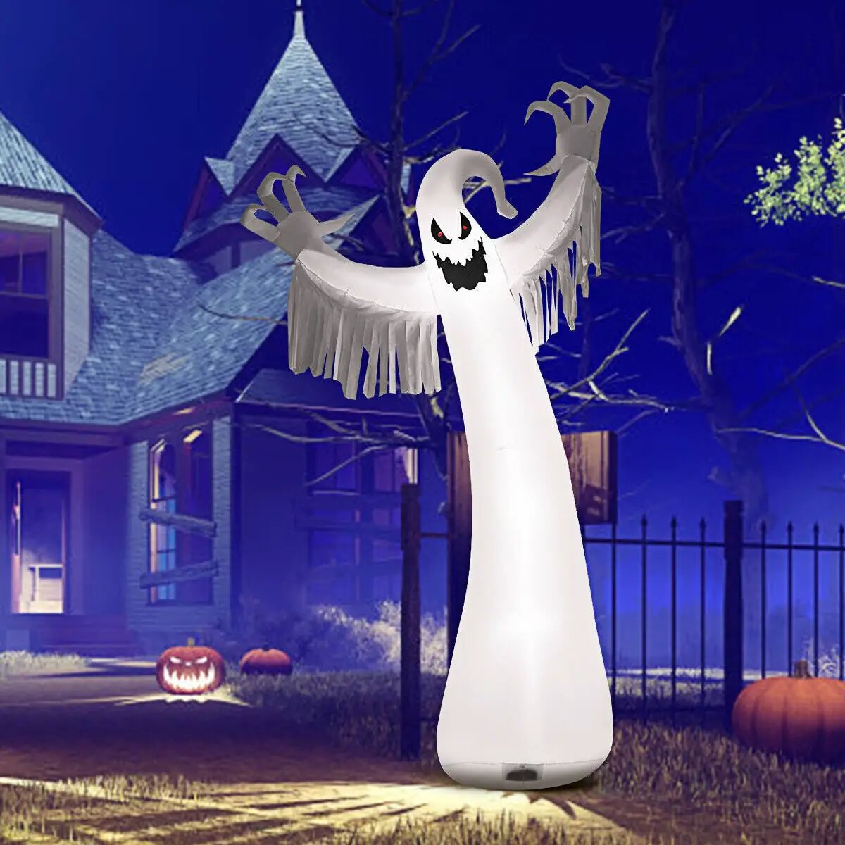12 Feet Halloween Inflatable Spooky Ghost with Blower and LED Lights by DirectDeals