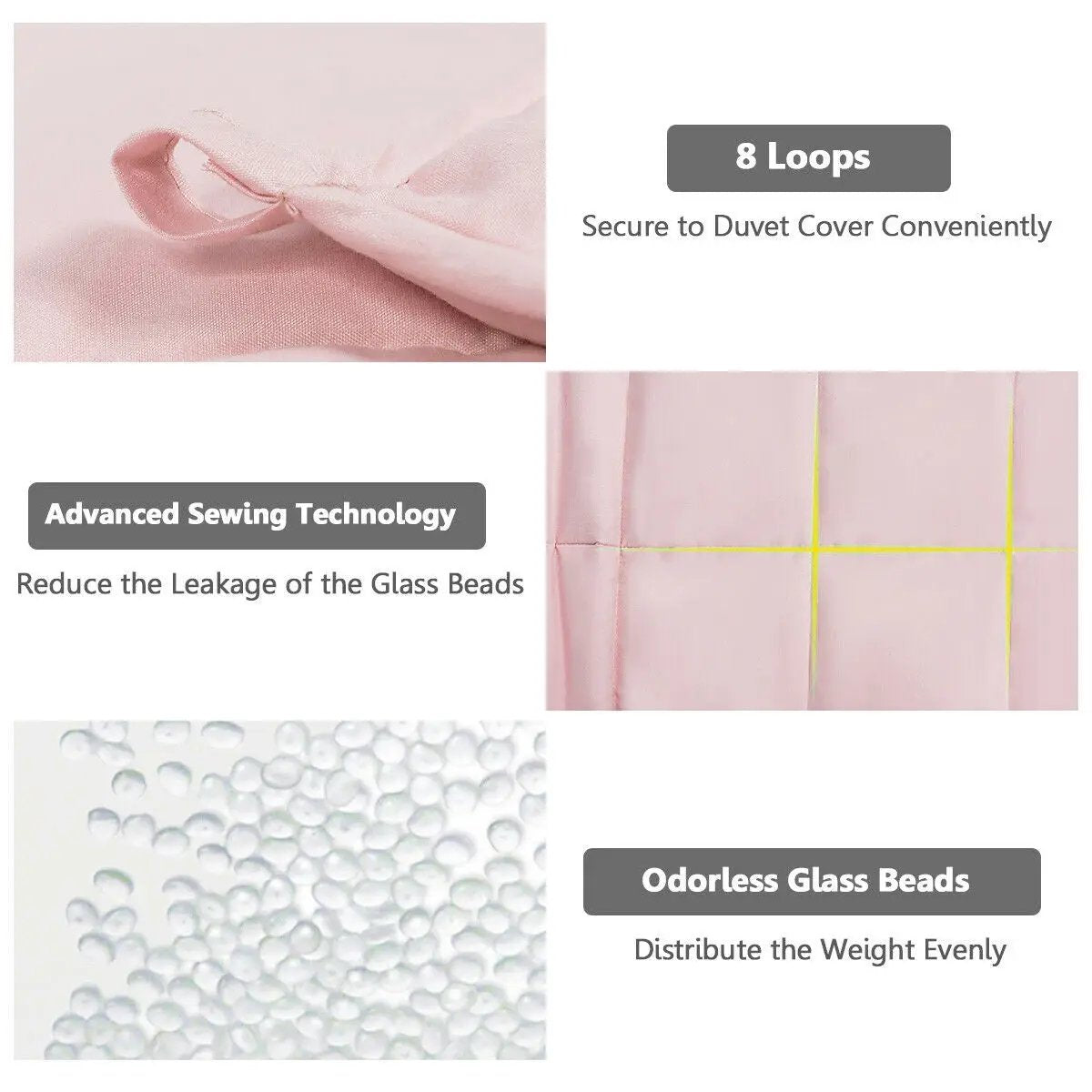3 Piece 7lbs Heavy Weighted Blanket-Pink by DirectDeals
