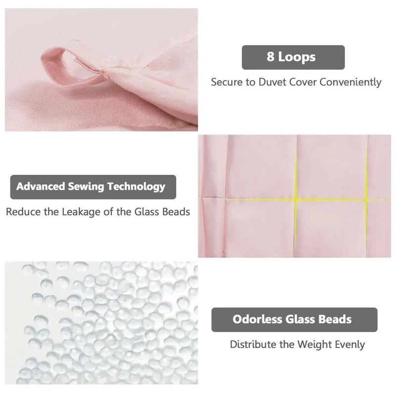 3 Piece 7lbs Heavy Weighted Blanket-Pink by DirectDeals