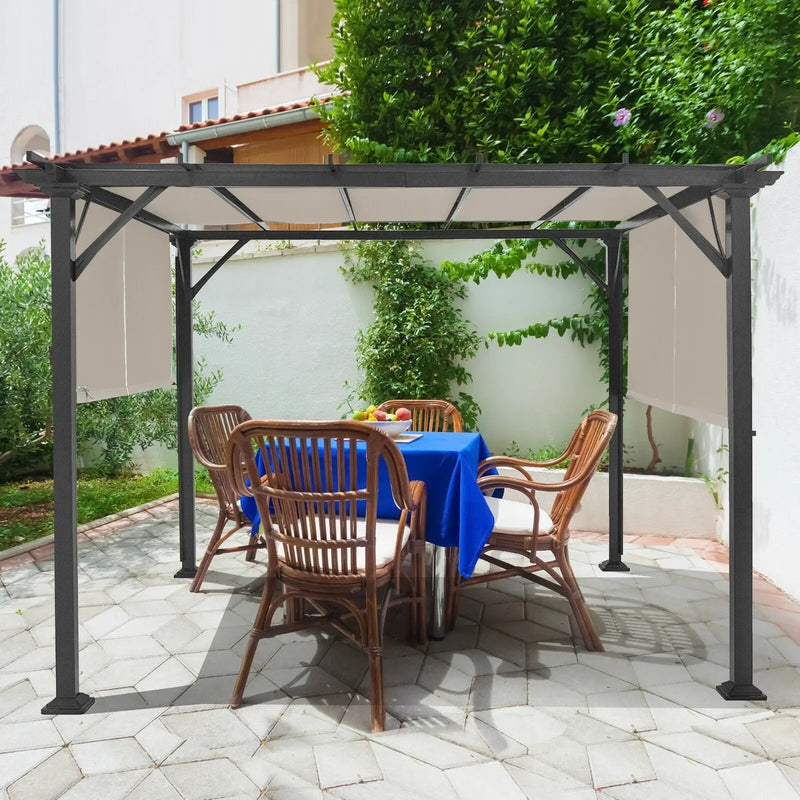 16' x 8' 2Pcs Universal Replacement Canopy for Pergola Structure Sun Awning-Brown by DirectDeals