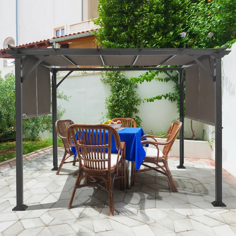 16' x 8' 2Pcs Universal Replacement Canopy for Pergola Structure Sun Awning-Brown by DirectDeals