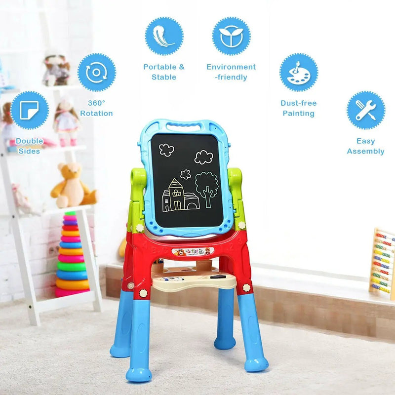 Height Adjustable Kids Art Easel Magnetic Double Sided Board by DirectDeals