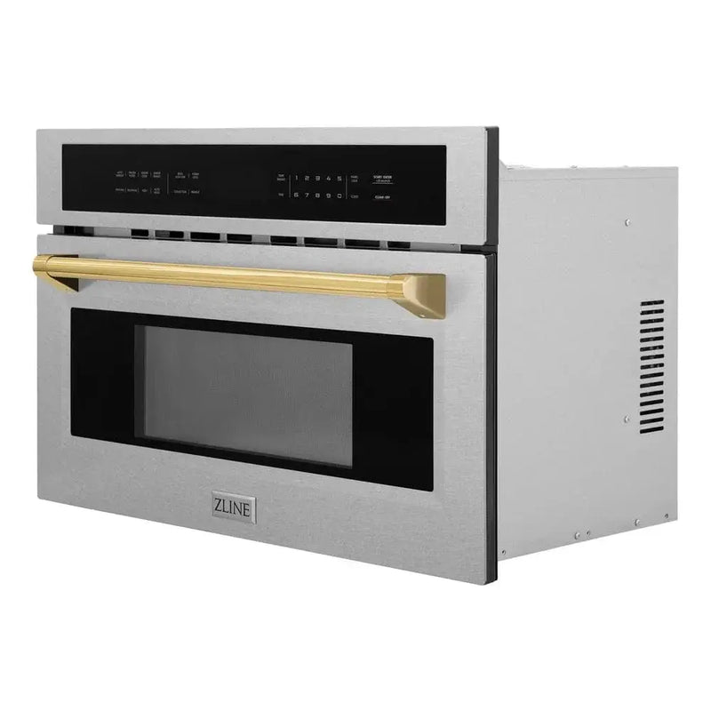 ZLINE 30” Convection Microwave, Stainless Steel, Gold MWOZ-30-SS-G by Farmhouse Kitchen and Bath