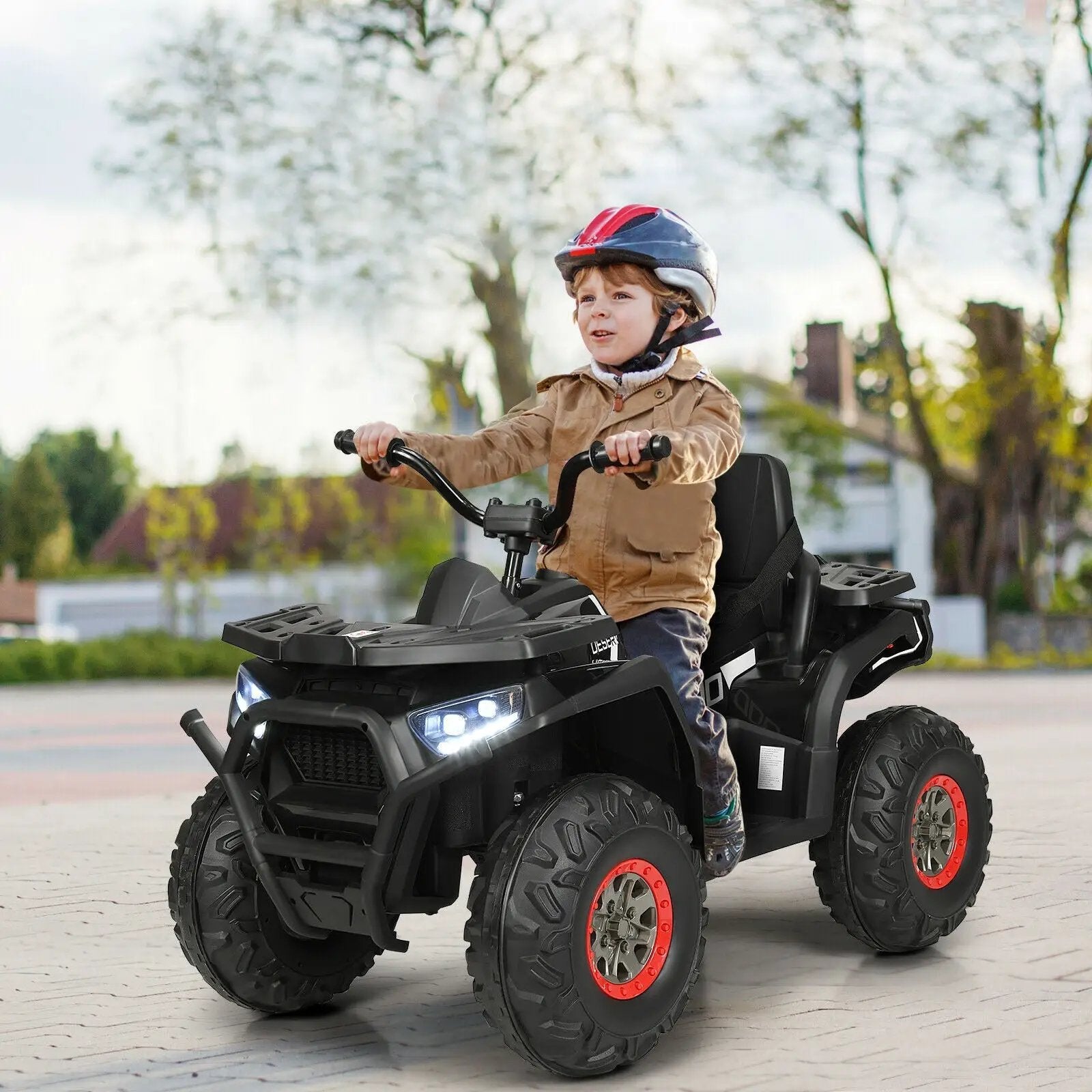 12 V Kids Electric 4-Wheeler ATV Quad with MP3 and LED Lights by DirectDeals