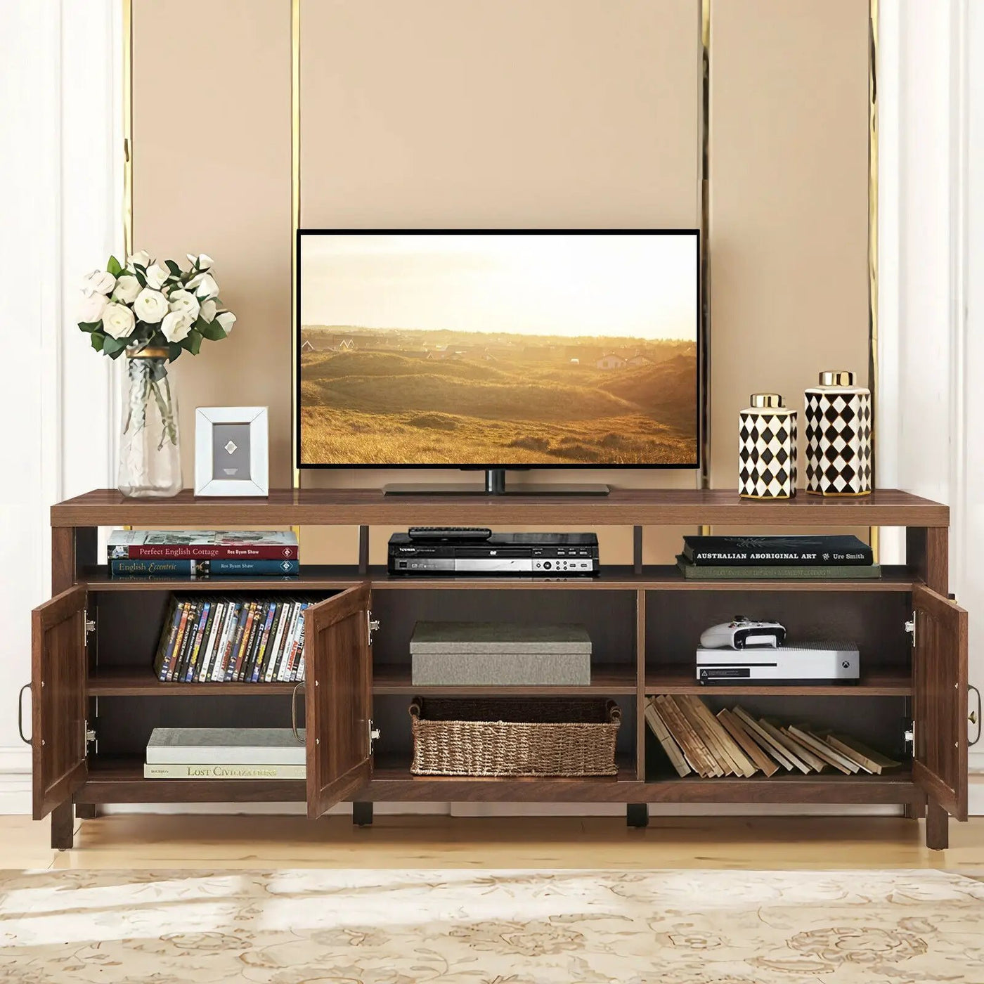 Universal TV Stand Entertainment Media Center for TV's up to 65 Inch by DirectDeals