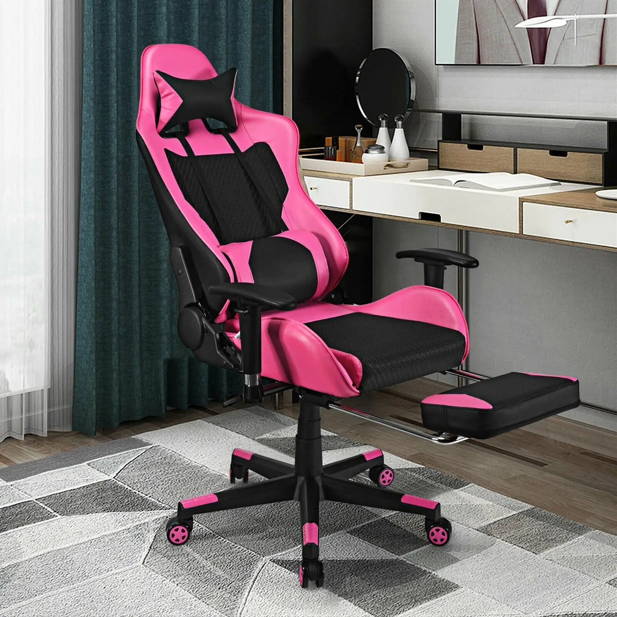 PU Leather Gaming Chair with USB Massage by DirectDeals