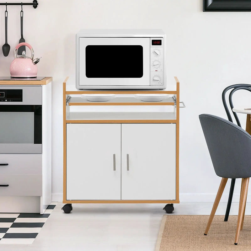 Kitchen Island on Wheels with Removable Shelf and Towel Rack by DirectDeals