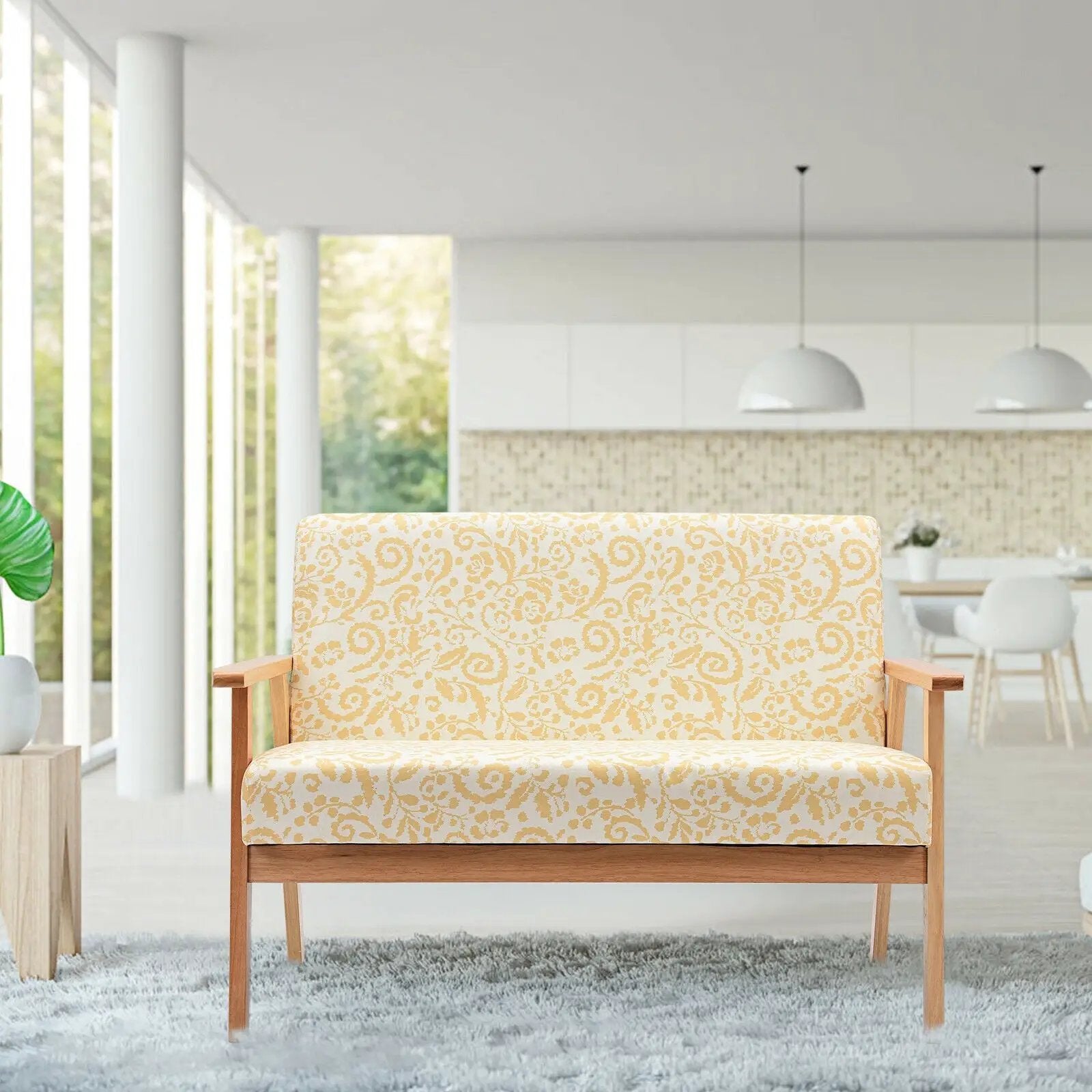 Modern Fabric Loveseat Sofa Couch Upholstered 2-Seat Armchair by DirectDeals