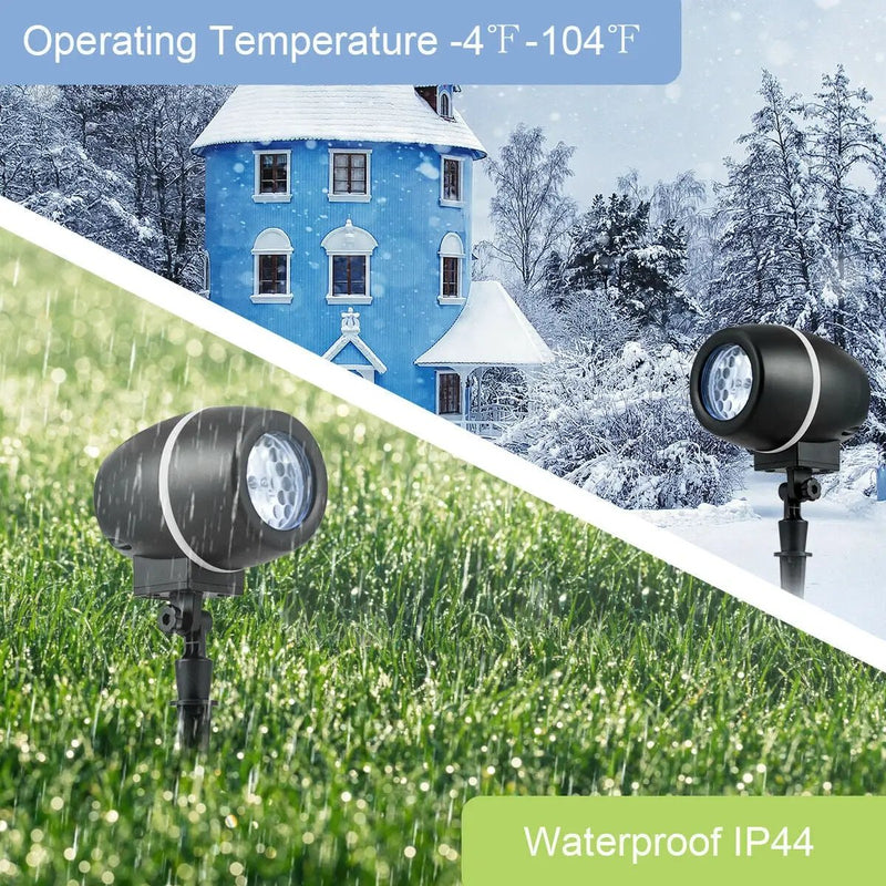Outdoor Waterproof Christmas Snowflake LED Projector Lights with Remote Control by DirectDeals