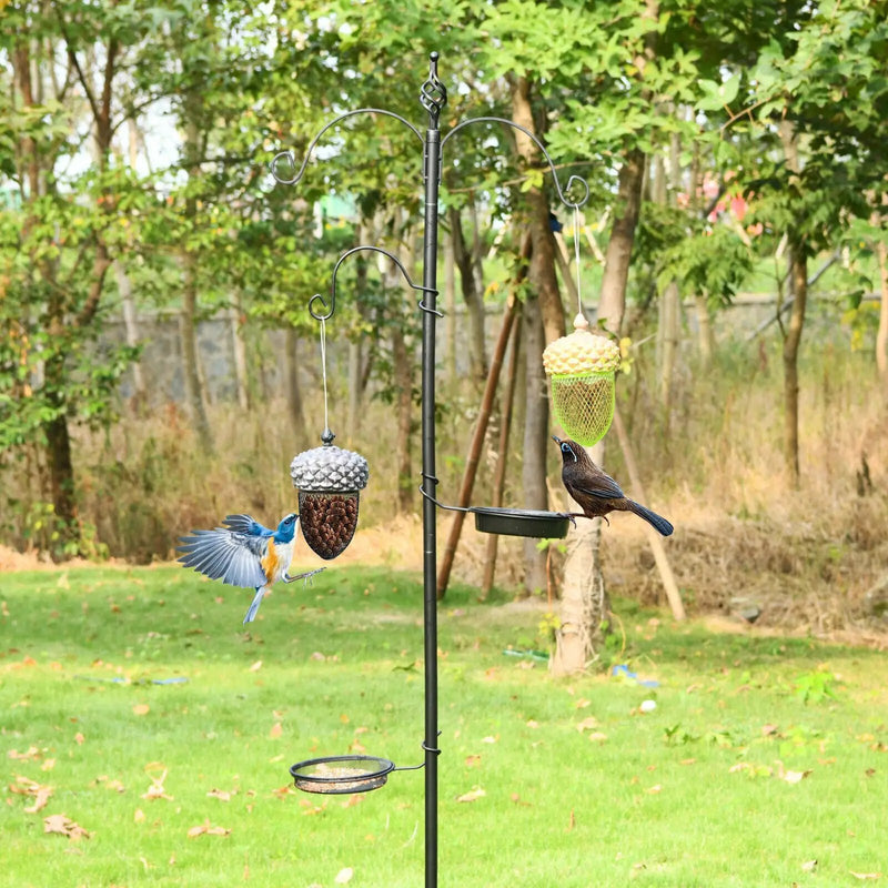Metal Acorn Wild Bird Feeder Outdoor Hanging Food Dispenser for Garden Yard-Brown by DirectDeals