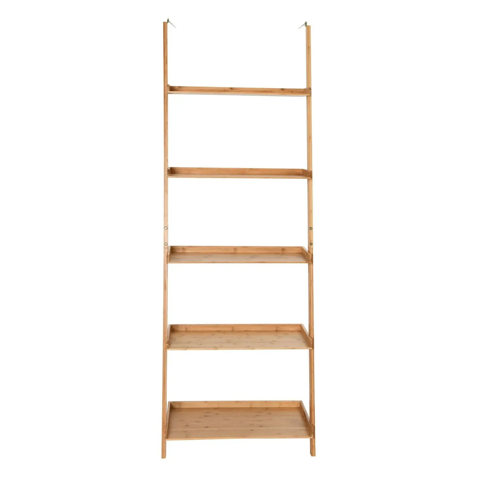 5-Tier Ladder Shelf Bamboo Bookshelf Wall-Leaning Storage Display Plant Stand-Natural by DirectDeals