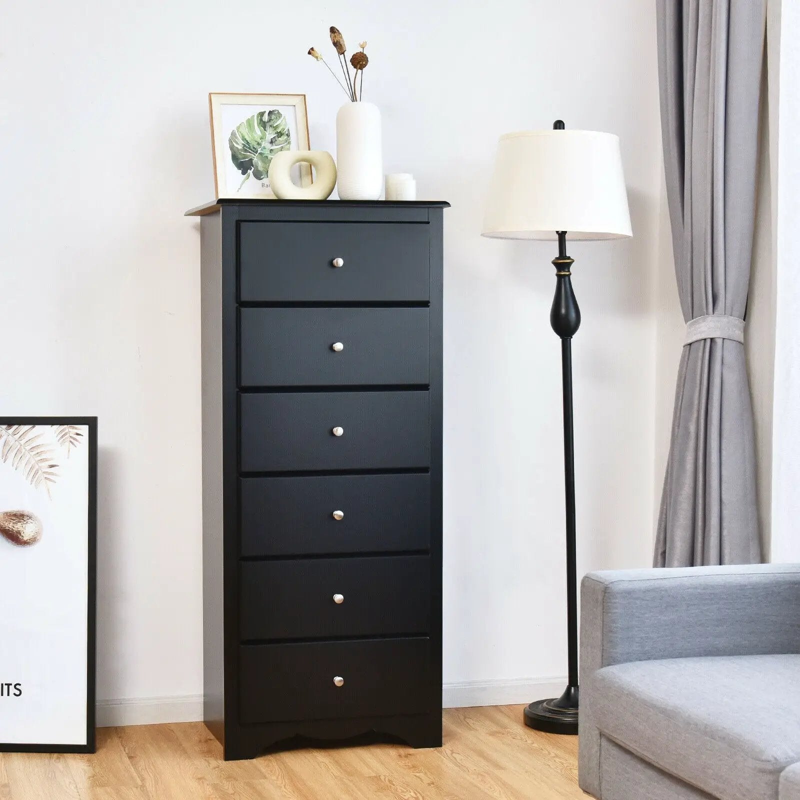 6 Drawers Chest Dresser Clothes Storage Bedroom Furniture Cabinet by DirectDeals