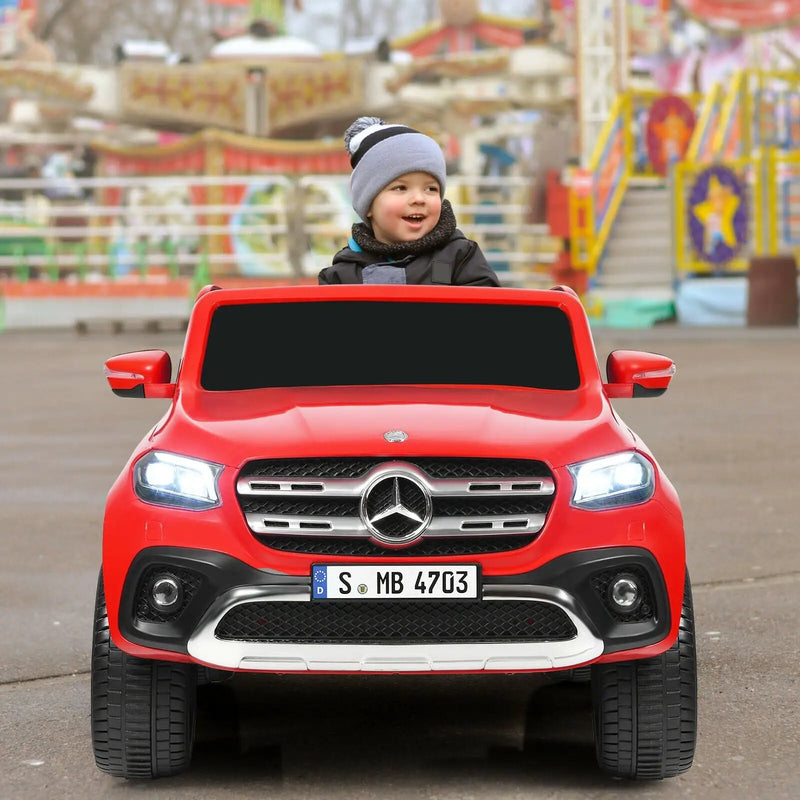 12V 2-Seater Kids Ride On Car Licensed Mercedes Benz X Class RC with Trunk-Red by DirectDeals