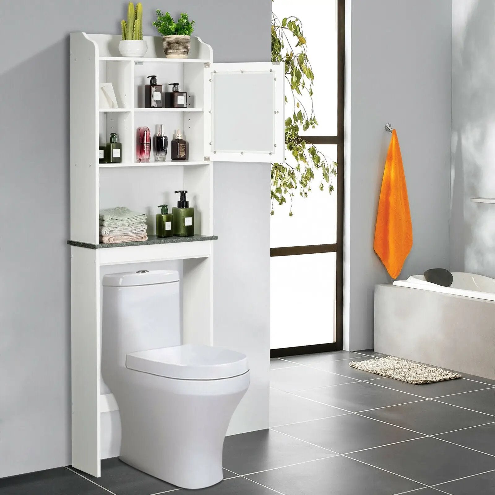 Bathroom Space Saver White Over-the-Toilet Cabinet by DirectDeals