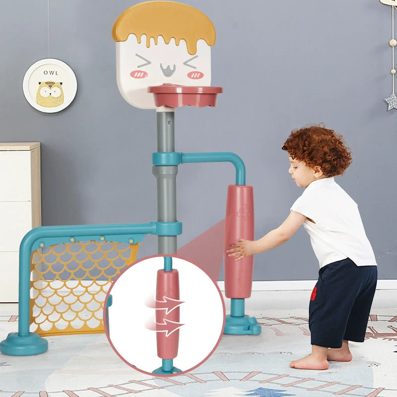 3-in-1 Height Adjustable Basketball Stand Set with Soccer and Roller by DirectDeals