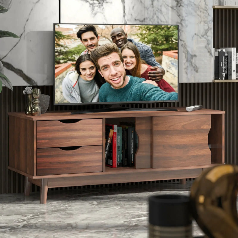 TV Stand for TV up to 60 Inch Media Console Table Storage with Doors by DirectDeals