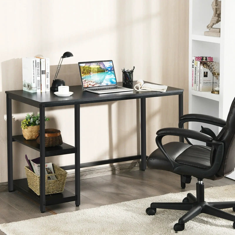 47 Inch Computer Desk Office Study Table Workstation Home with Adjustable Shelf Black by DirectDeals